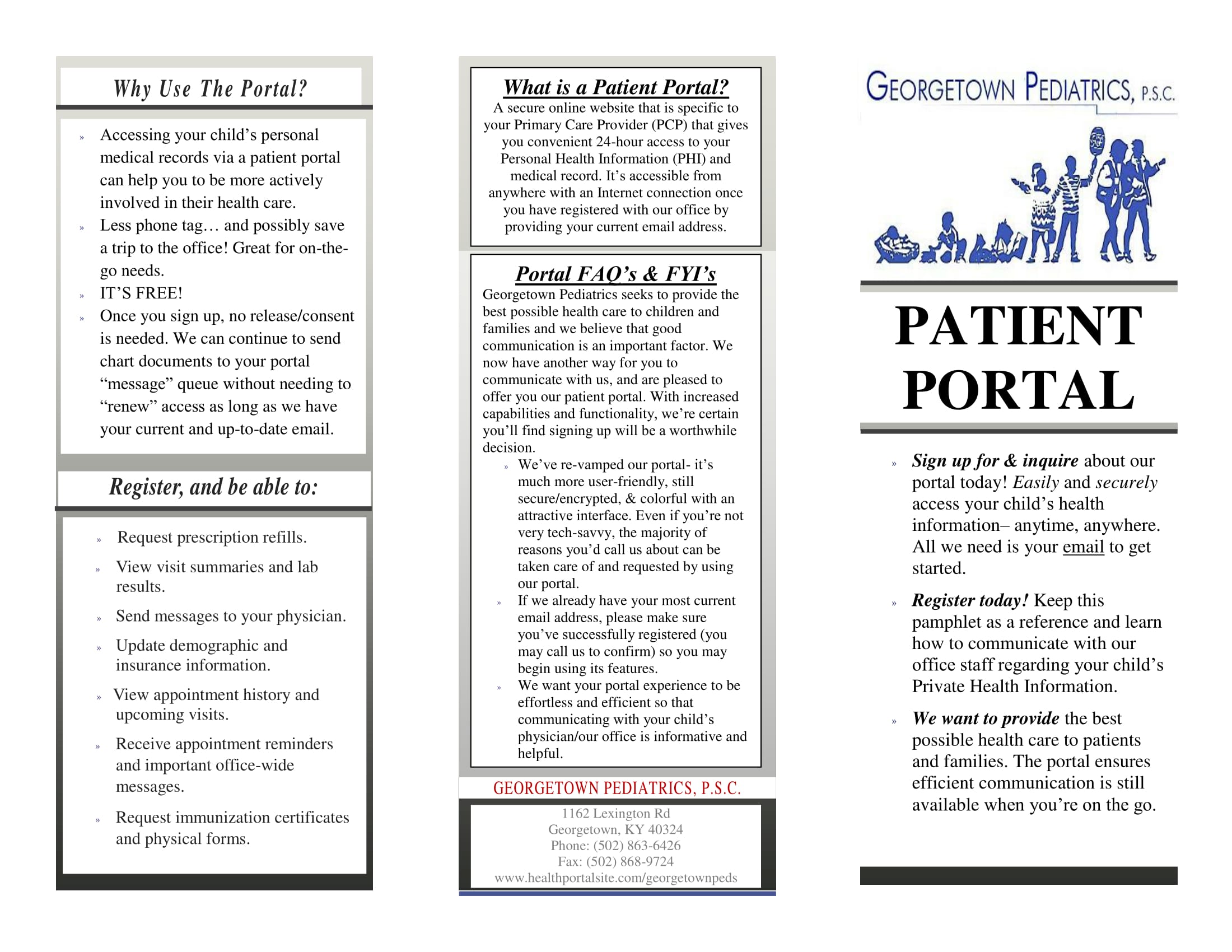 patient portal pamphlet- FRONT